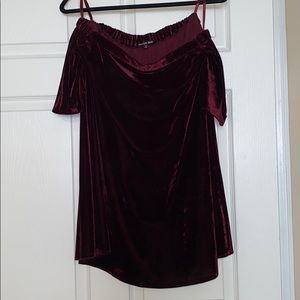 Gianni Bini red velvet strapless dress